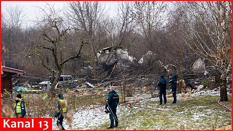 Wreckage strewn round site of cargo plane crash in Lithuania