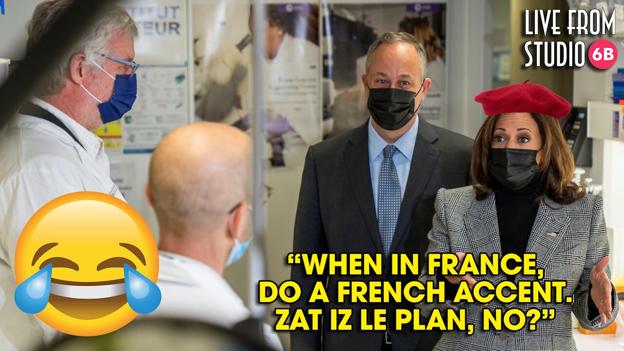 CRINGE! Kamala Harris Does French Accent to French Scientists!!