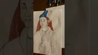 Working on The Hurrem Sultan Colored Pencil Drawing
