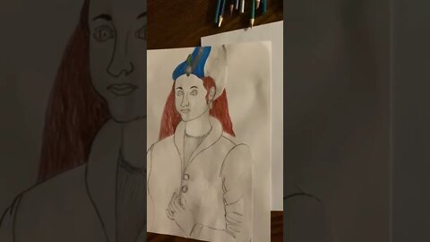 Working on The Hurrem Sultan Colored Pencil Drawing