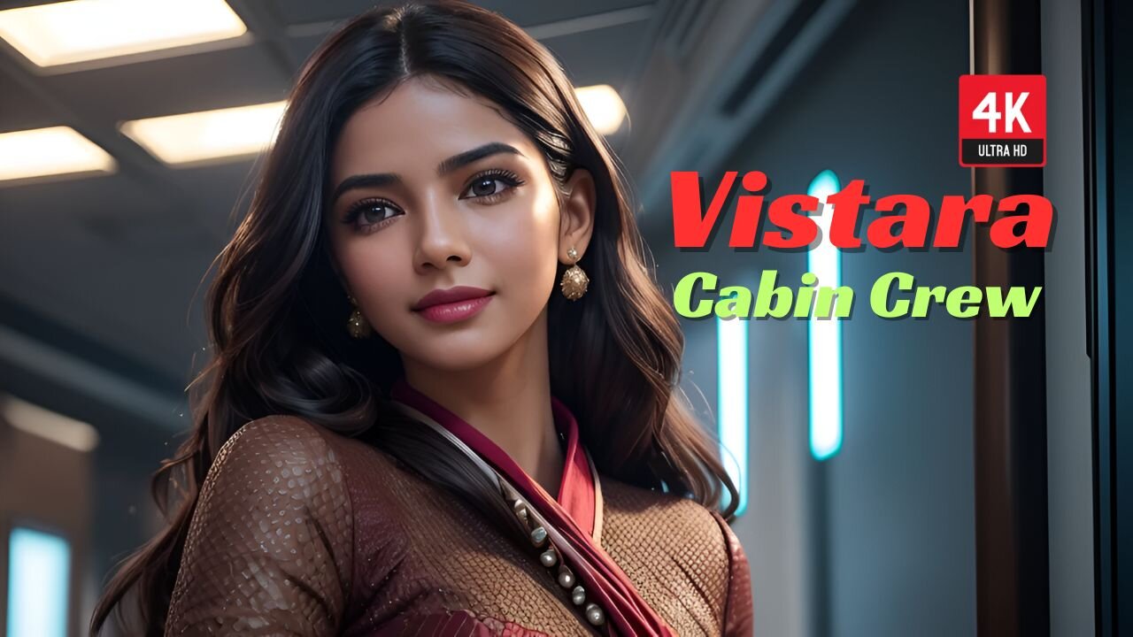 4k Ai Lookbook Girl l Vistara | Cabin crew dress #ailookbookgirl #aibeauty