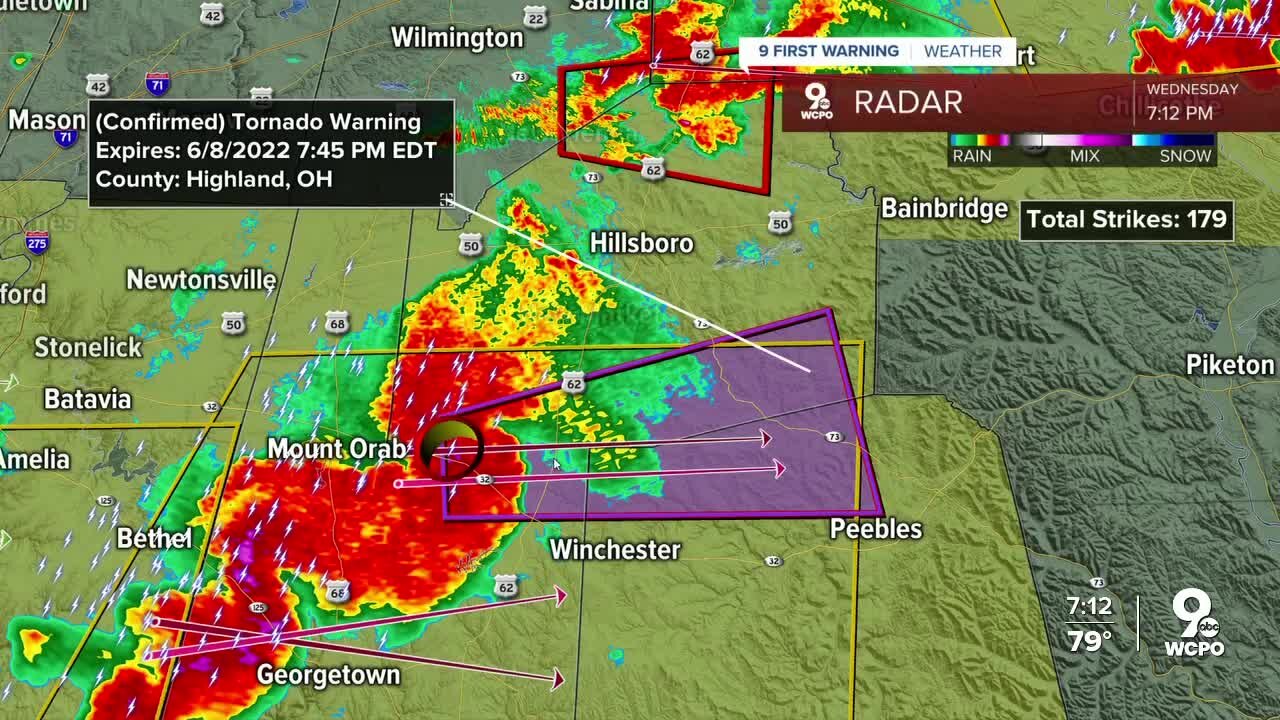 Tornado touches down along Brown and Highland county lines