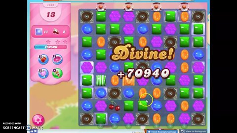 Candy Crush Level 1954 Audio Talkthrough, 1 Star 0 Boosters