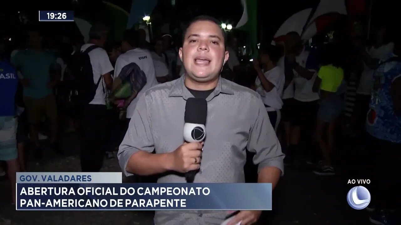 Gov. Valadares: Abertura oficial do campeonato Pan-Americano de Parapente