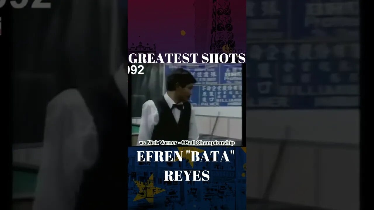 Efren "BATA" Reyes Top Best shots at all time PART 1 #Efren #Pool #WorldPoolChampionship #shorts