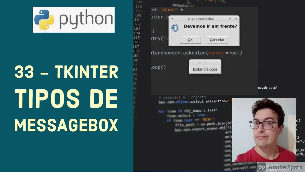 Curso tkinter - Aula 33 - Tipos de messagebox - Python