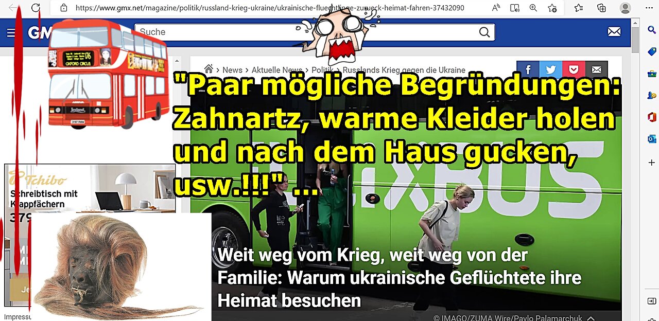 "Paar mögliche Begründungen: Zahnarzt, warme Kleider holen und nach dem Haus gucken, usw.!!!" ...