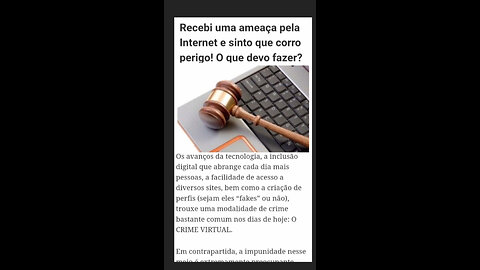 @RECEBI UMA AMEAÇA PELA INTERNET O QUE DEVO FAZER?