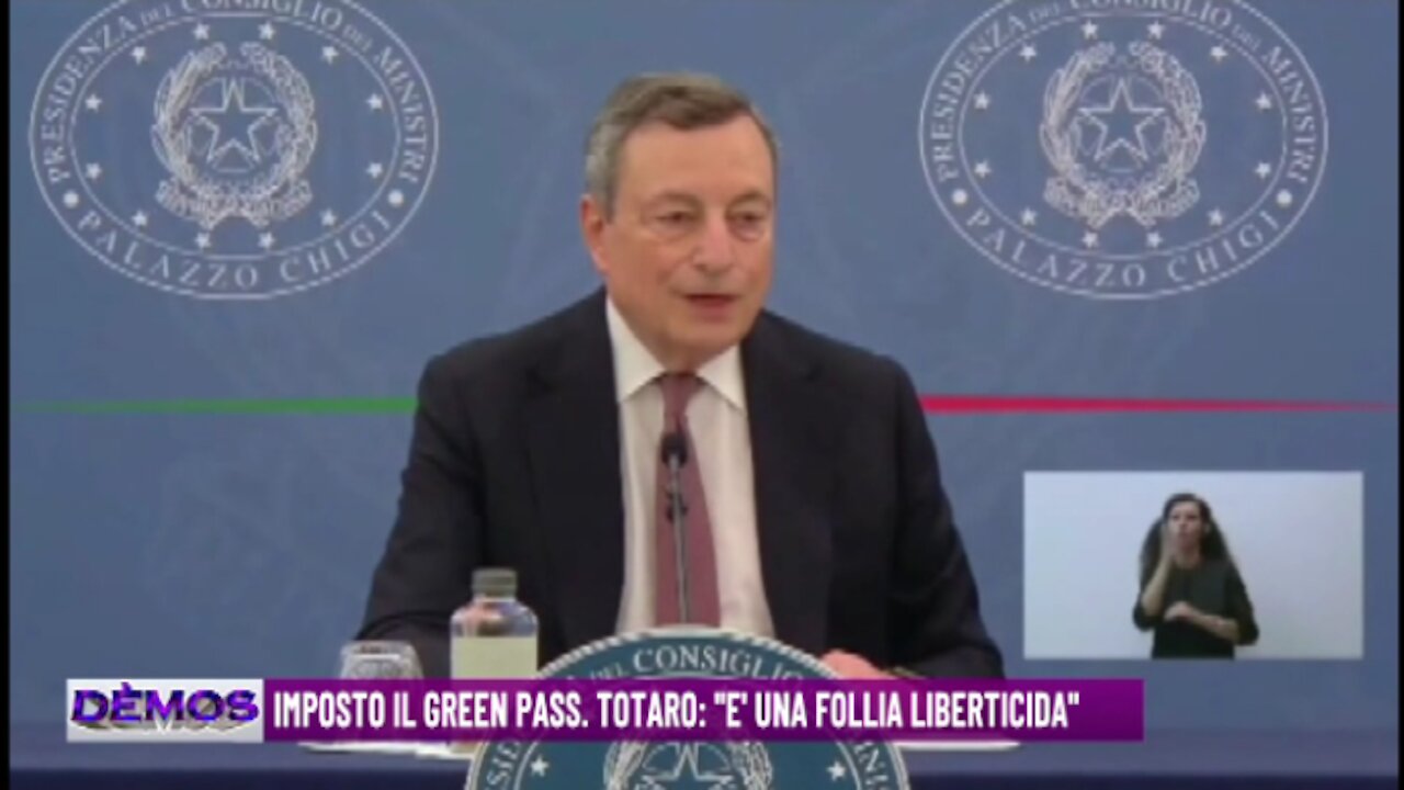 Imposto il green pass. Totaro: "è una follia liberticida".