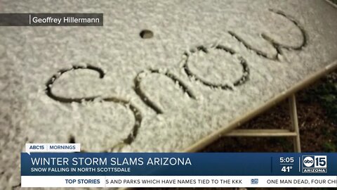 Winter storm slams Arizona with snow