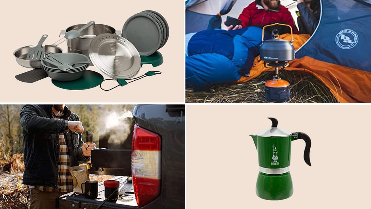 Camping Kitchen Equipment Camping Cooking Utensils Set Portable Picnic Cookware Bag Campfire Ba...