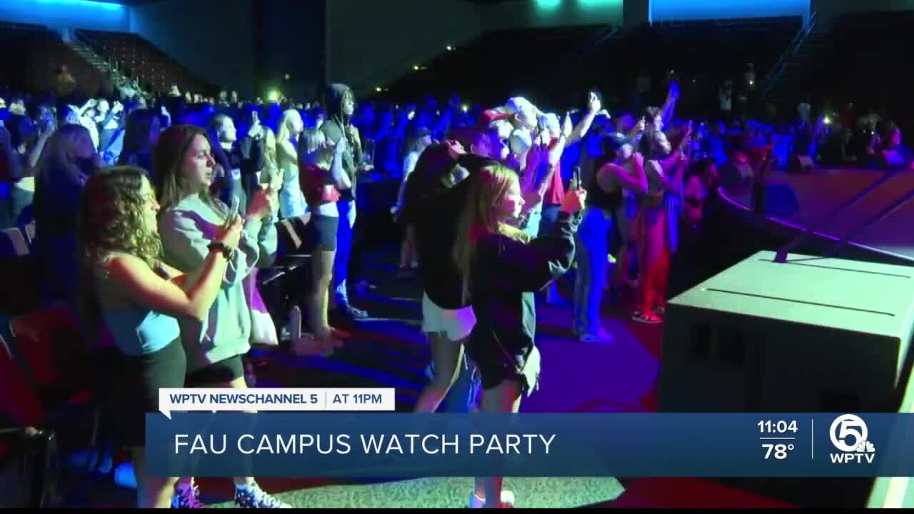 Students jubilant at campus watch party as FAU advances to Final Four