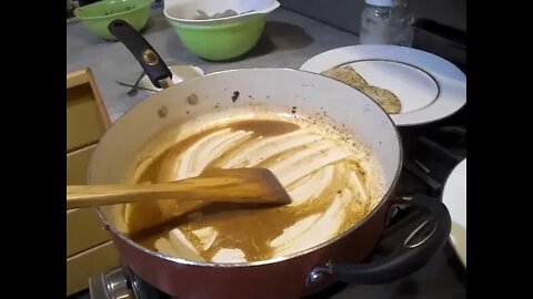 Pan seared shrimp w/ Pork Loin and sugar snap peas