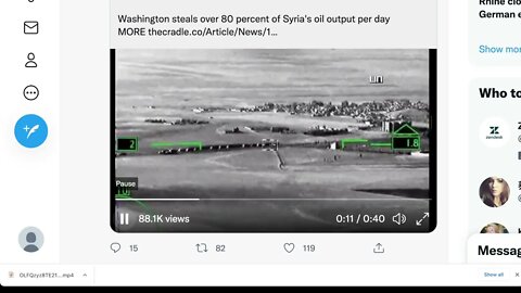 這裏有一條很長的運油車車隊，我不相信美軍對這些石油付了費用