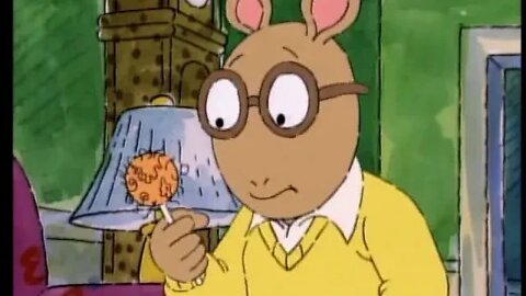 Arthur hides his sucker in the couch