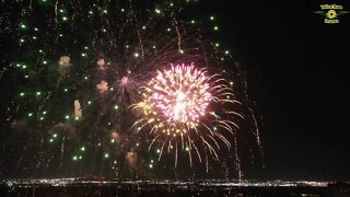 Drone View Of San Antonio Country Club 2022 Fiesta Fireworks With Actual Live Audio - 12 Minutes