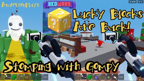AndersonPlays Roblox BedWars 🏆 [RANKED!] - Lucky Block v2 Update - Stomping with Gompy Kit