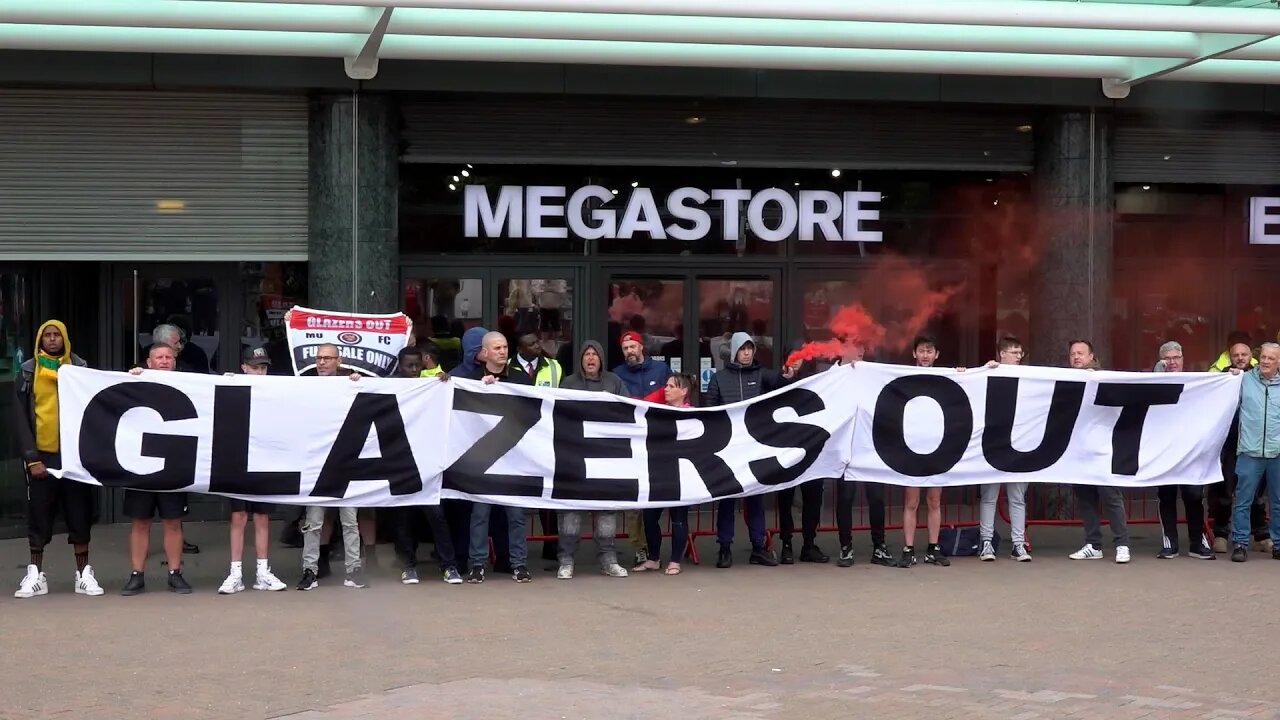 Manchester United fans protest against Glazer regime as new home shirt is launched