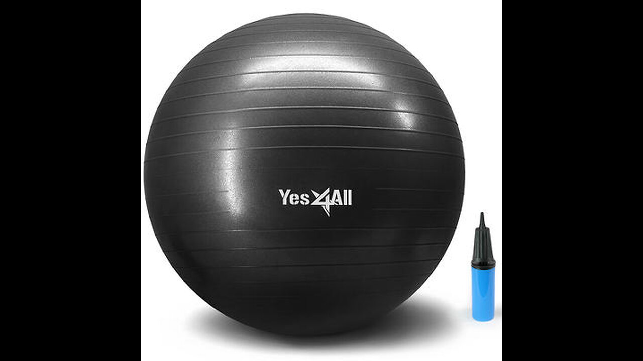 RevTime Ultra Thick Anti-Burst Gym Ball 65 cm with Air Pump Exercise Ball Great for Yoga, Balan...