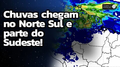 Previsão do tempo mostra só Brasil central seco. Chuvas no Norte Sul e parte do Sudeste