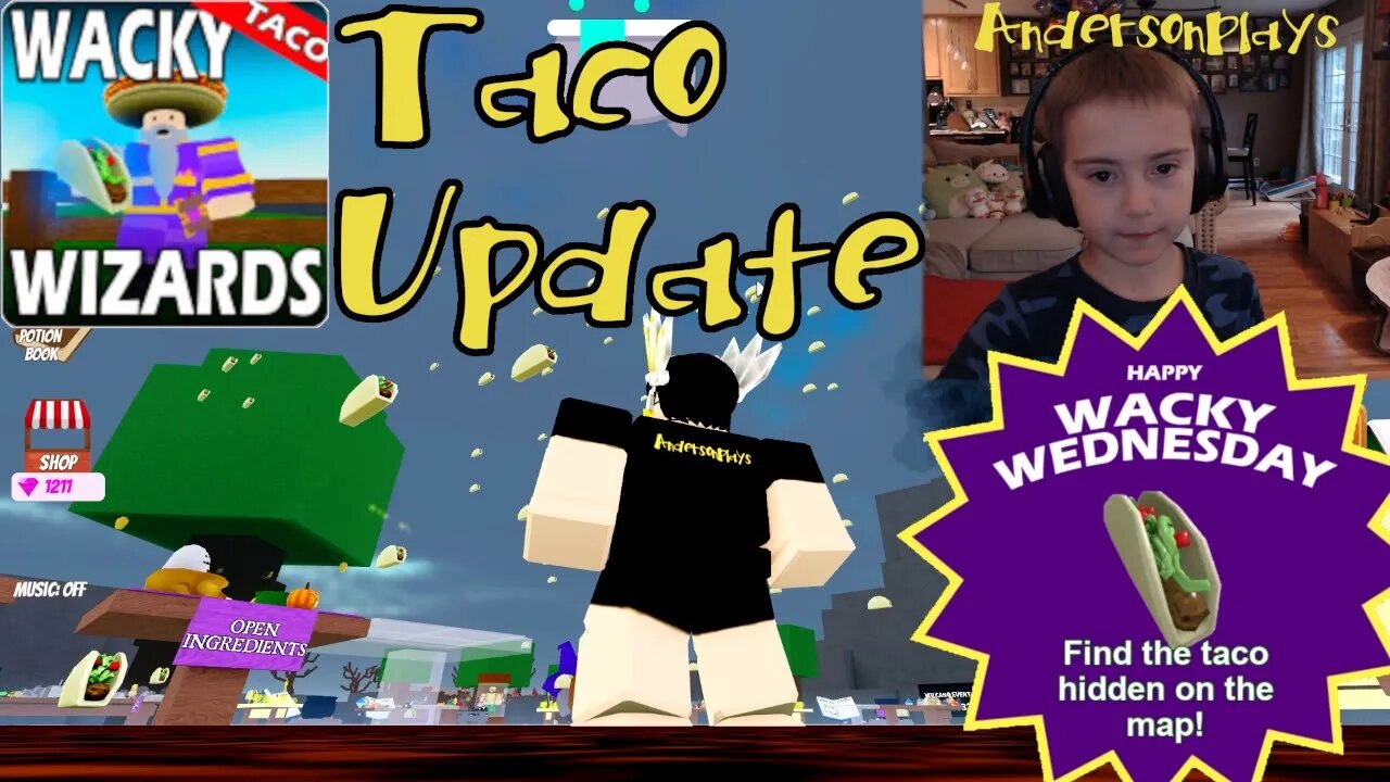 AndersonPlays Roblox Wacky Wizards 🌮TACO UPDATE🌮 - How to Get Taco - All Taco Update Potions