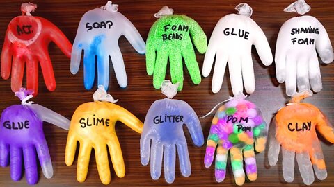 Making Slime with Gloves - Slime Making Videos