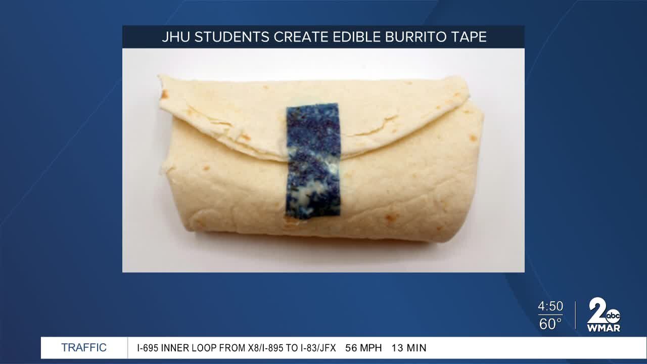 Students at Johns Hopkins University design edible tape to hold burritos together