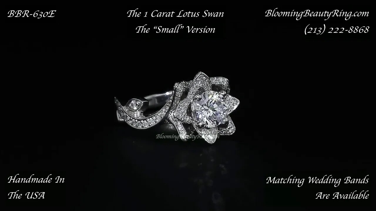 BBR-630E Lotus Swan With One CTW Of Accent Diamonds And One Carat Center Diamond