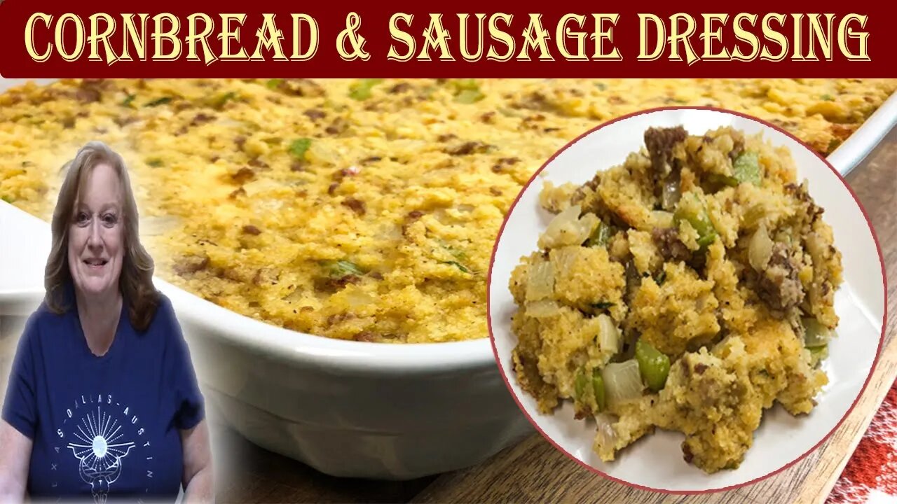 HOLIDAY CORNBREAD & SAUSAGE DRESSING | Thanksgiving Side Dish