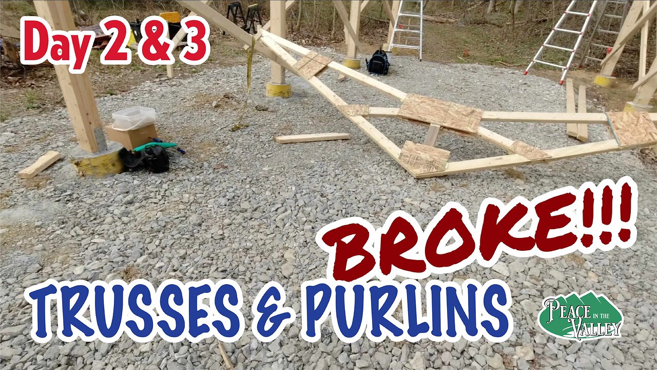 Day 2 - Truss Falls and BREAKS! Also Purlins - E161