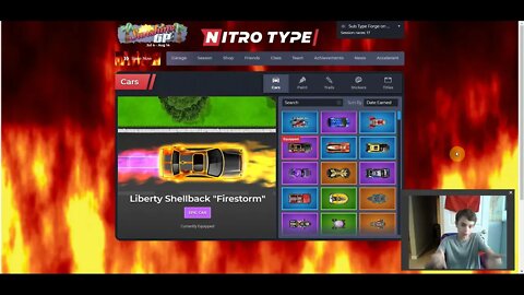 Nitro type but when I change the car the background also changes!!