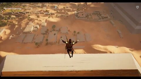 Bayek jumps off the top of the Great Pyramid of Giza - Assassin's Creed Origins