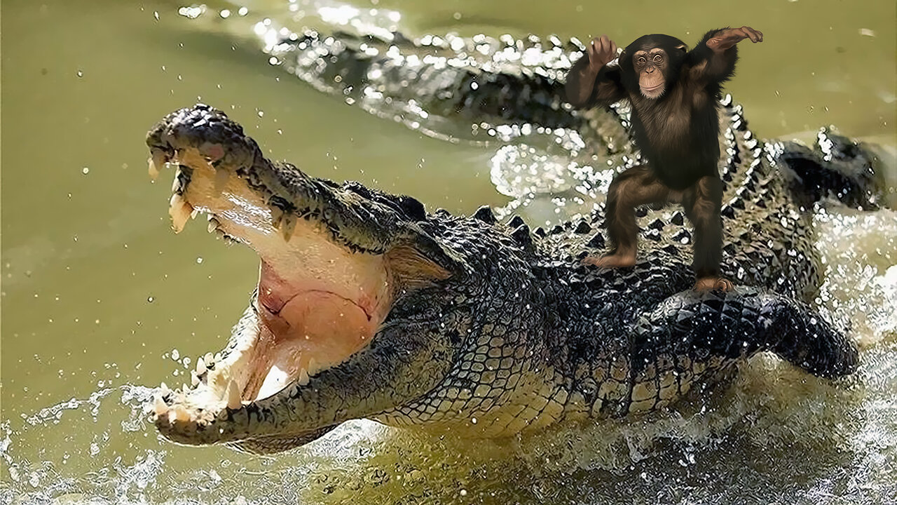 Little monkey starts cleaning - Crocodile and Animals