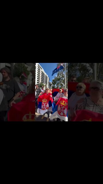 Ongoing support outside detention facility holding Serbian Tennis Champion and World Number #1 Novak