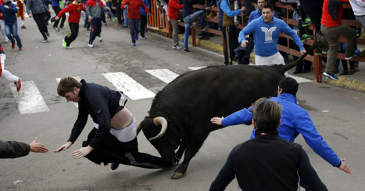 Best funny videos 2017 Most awesome bullfighting festival funny crazy bull fails