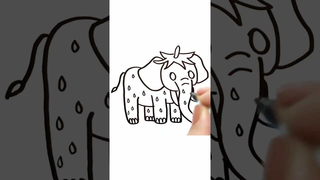 How to Draw and Paint a Strawberry Elephant