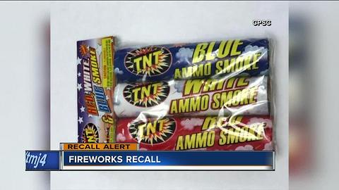 Fireworks sold in Wisconsin stores recalled due to burn hazard