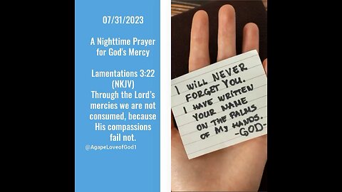 Nighttime prayer for God’s Mercy