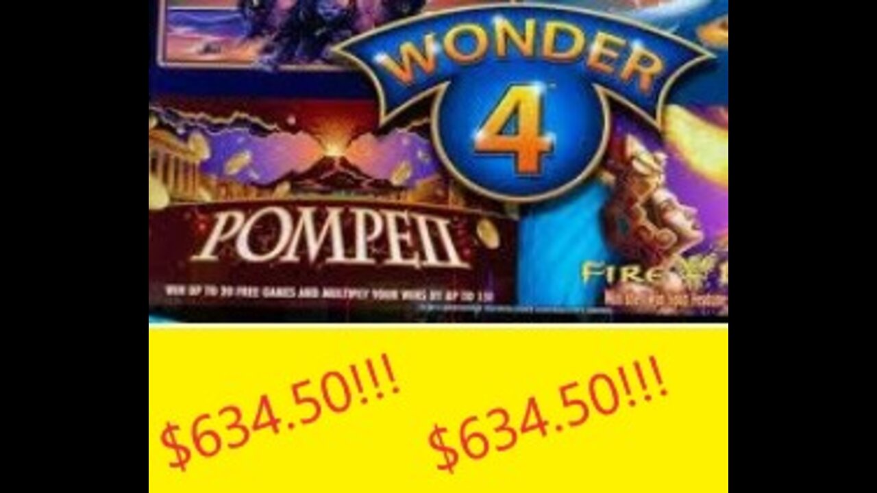 $634.50 win on Pompeii Slot Machine at Wildwood Casino in Cripple Creek, Colorado