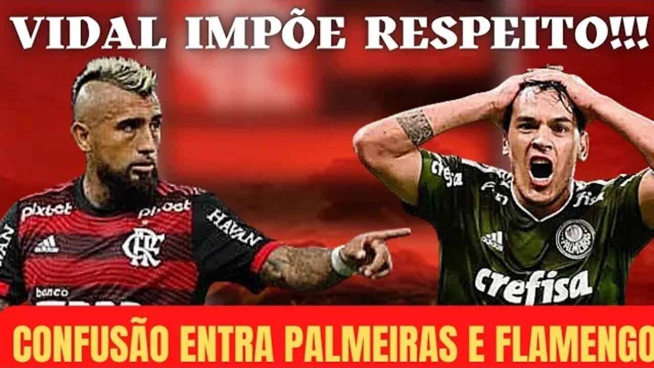 CONFUSÃO PALMEIRAS X FLAMENGO / GABIGOL E VIDAL PROTEGEM MATHEUSINHO!!!