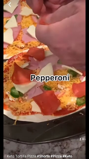 KETO LOW CARB TORTILLA PIZZA.