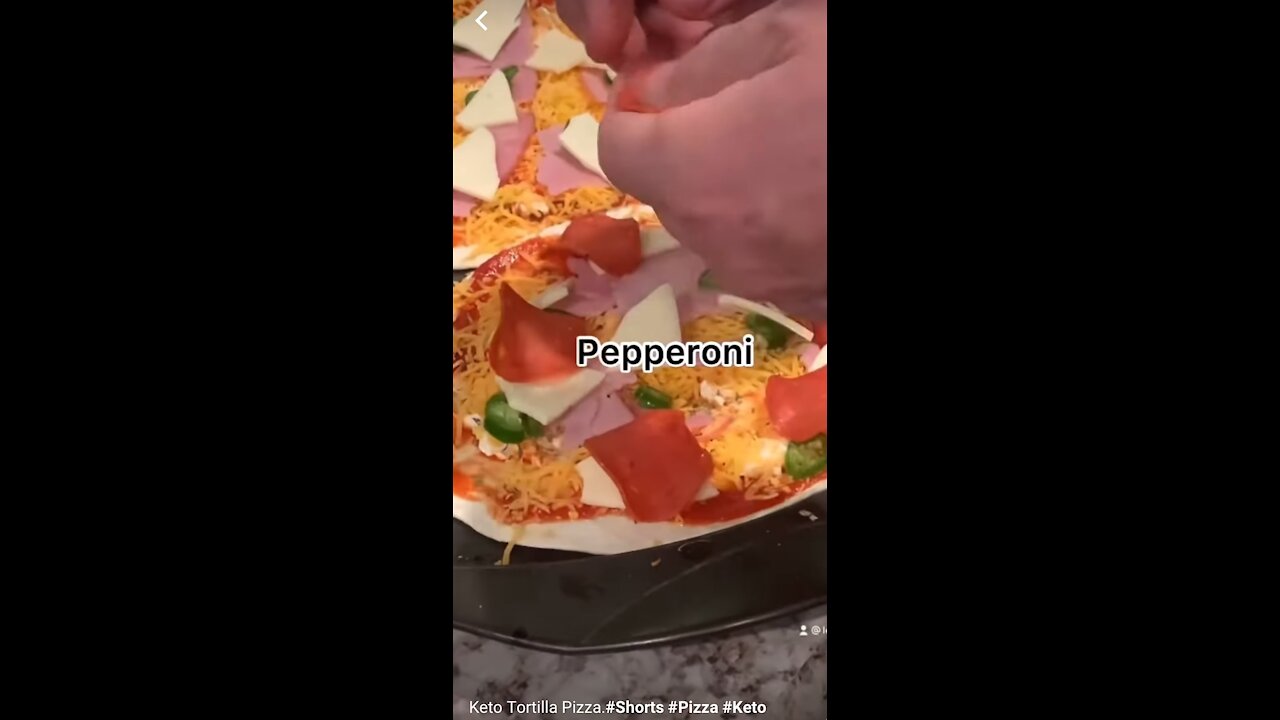 KETO LOW CARB TORTILLA PIZZA.