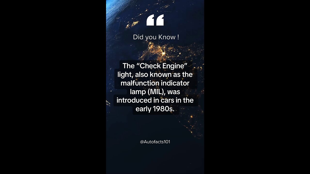 Check engine light on cars