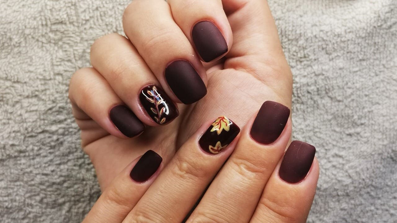 My short matte autumn nails 💅🍂🍁