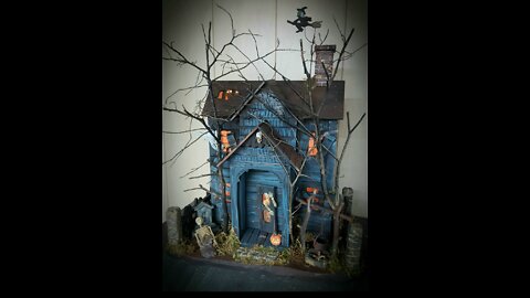 Wood carved Halloween , Haunted house