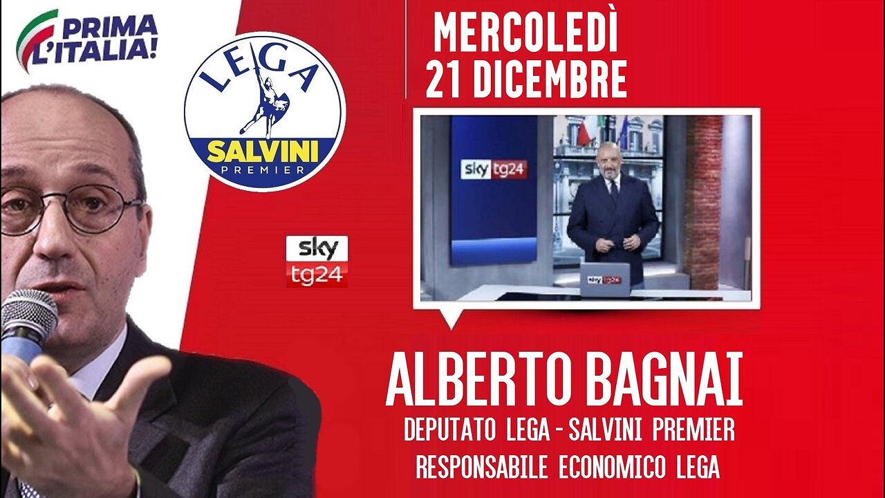 🔴 Interventi dell'On. Alberto Bagnai, Responsabile econ. Lega, ospite a Start su SkyTg24 (21/12/22).