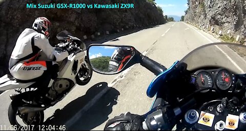 On Board Mix Suzuki GSX - R1000 vs Kawasaki ZX9R