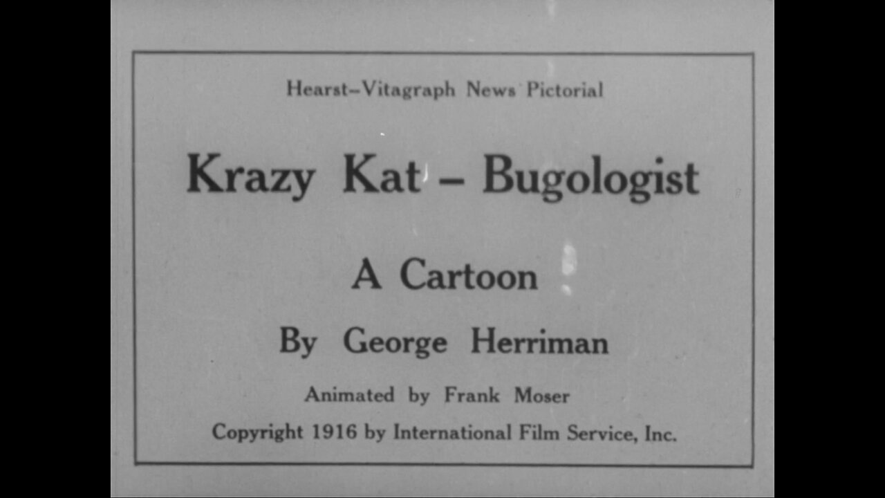 Krazy Kat, Bugologist (1916 Original Black & White Film)