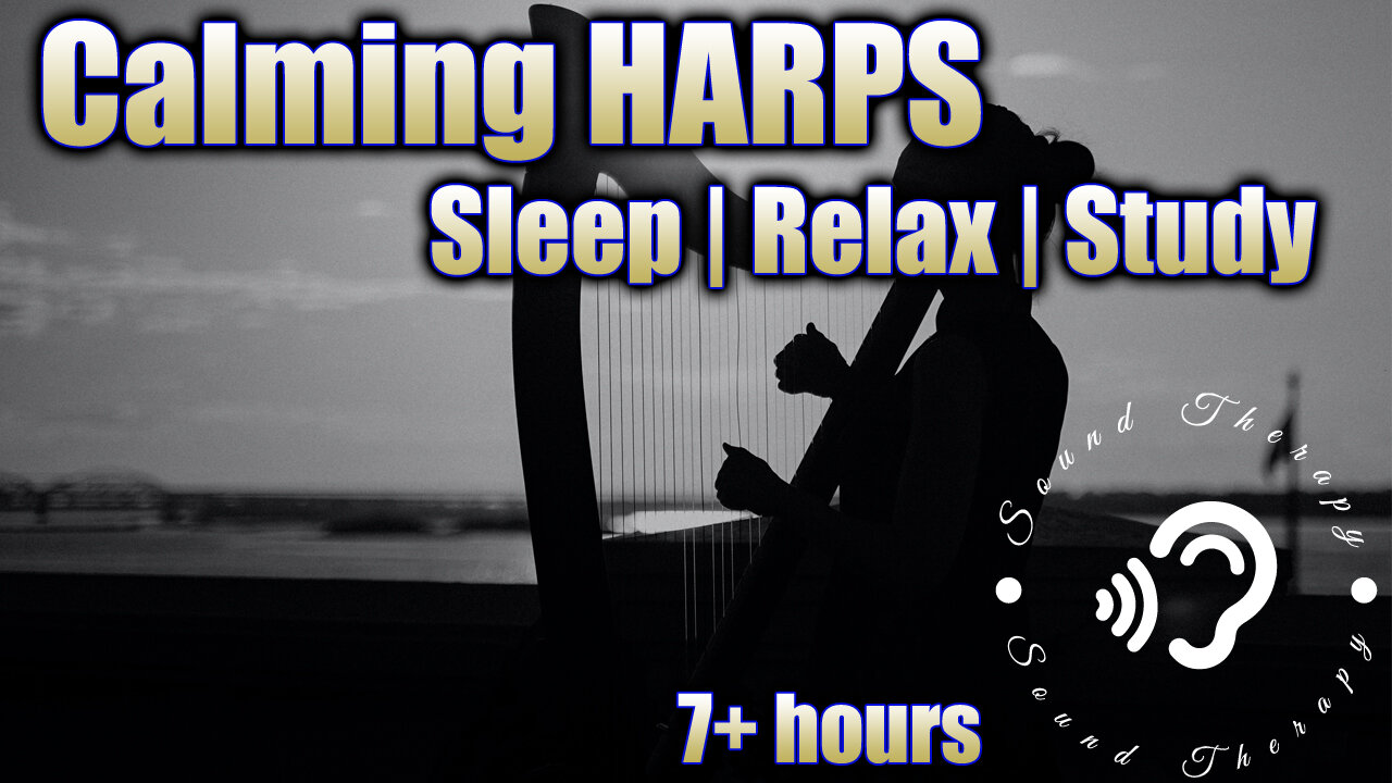 Deep Sleep | Meditation | Calming Harps | Echoing Voices | HD Stereo | Black Screen