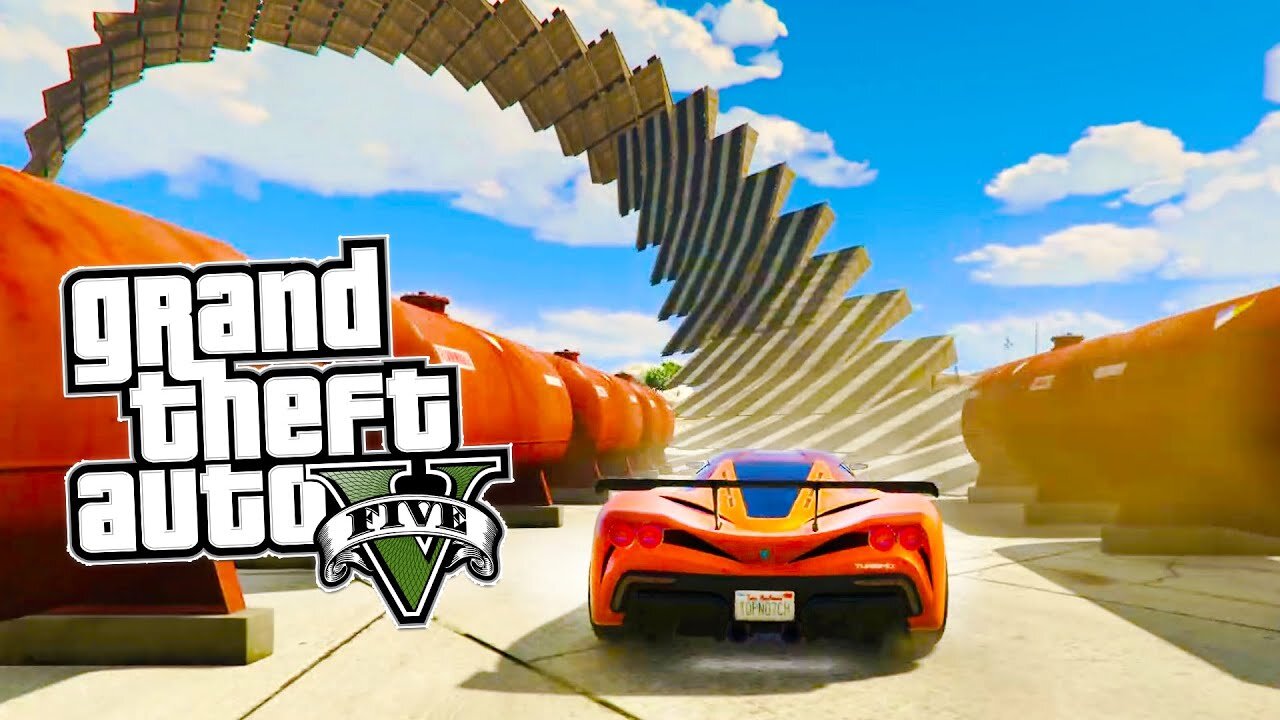 GTA 5 "supercar" (-^-__-^-) STUNT race